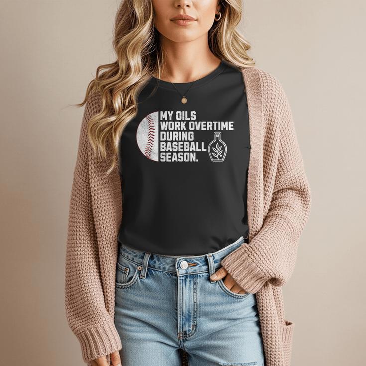 Baseball Mom Essential Oils Meme For Oily Oils Mom Women T-Shirt Baseball Mom Essential Oils Meme For Oily Oils Mom Women T-Shirt