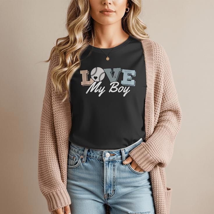 Baseball Mom Love My Boy Retro Casual Letter Print Women T-Shirt Baseball Mom Love My Boy Retro Casual Letter Print Women T-Shirt