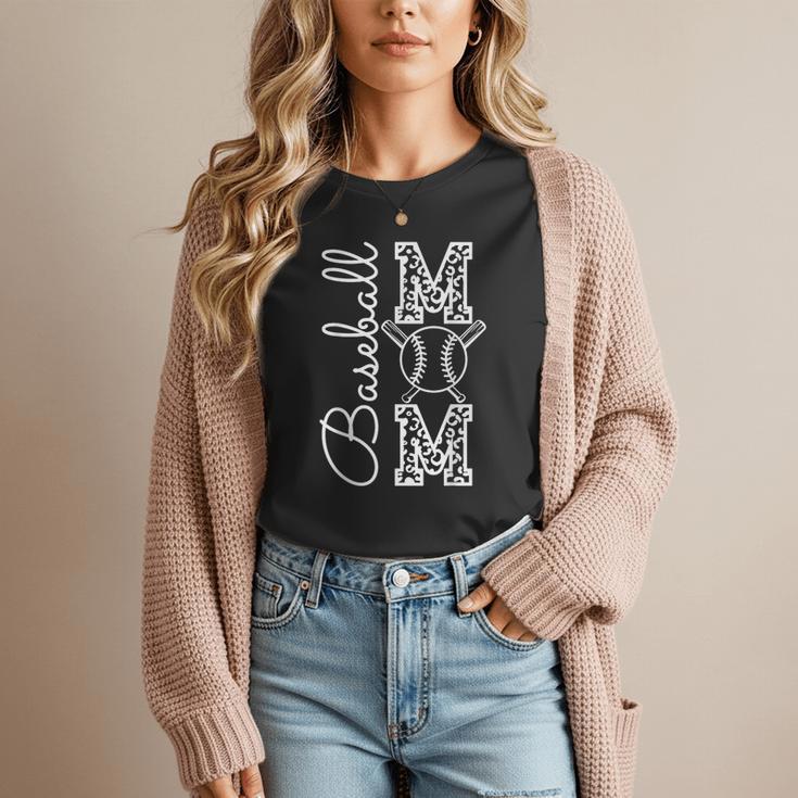 Baseball Mom Tee Leopard Mother's Day Grandma Women T-Shirt