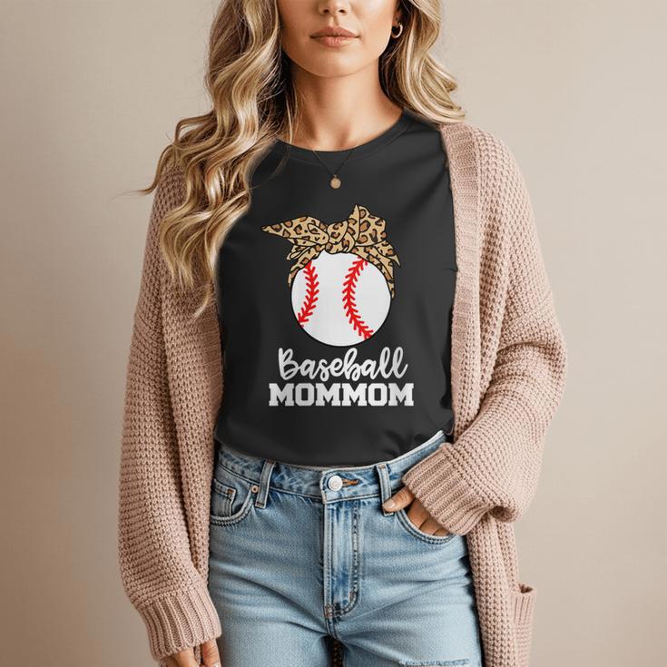 Baseball MomMom Baseball Player Leopard Mom Mom Women T-Shirt