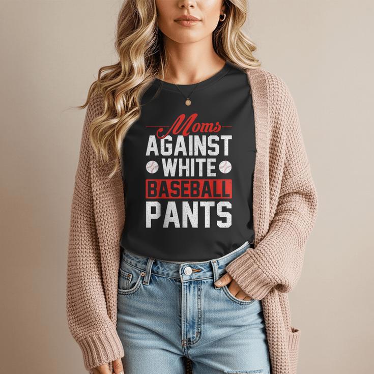 Baseball Moms Against White Baseball Pants Women T-Shirt
