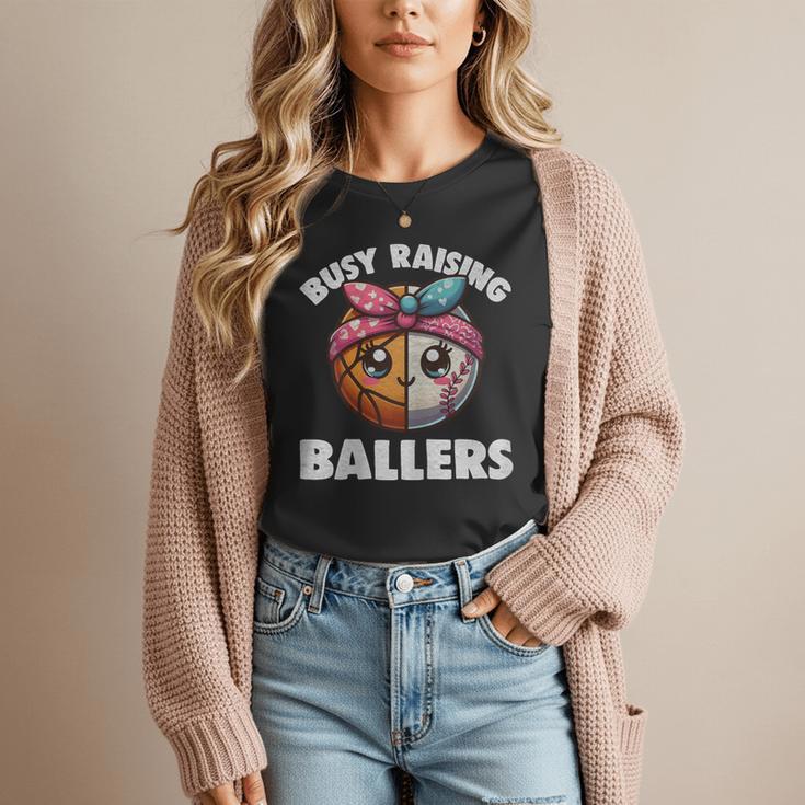 Busy Raising Ballers Basketball Baseball Mom For Women Women T-Shirt