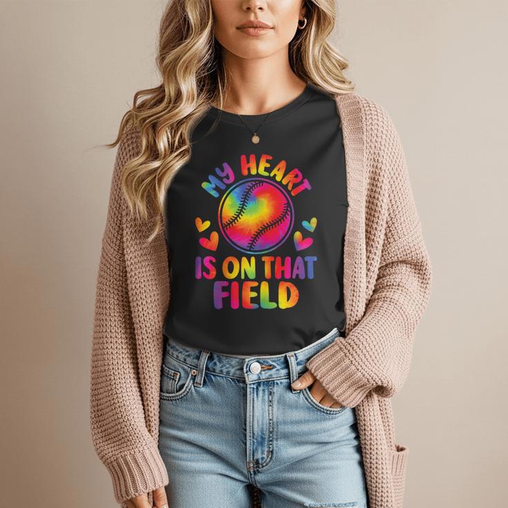 My Heart Is On That Field Cute Baseball Mom Women Women T-Shirt