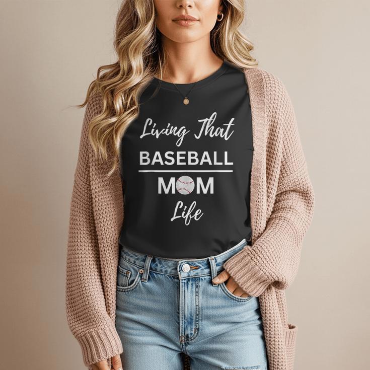 Living That Baseball Mom Life Women T-Shirt Living That Baseball Mom Life Women T-Shirt