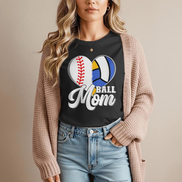Proud Ball Mom Volleyball Baseball Mom Heart Women T-Shirt Proud Ball Mom Volleyball Baseball Mom Heart Women T-Shirt