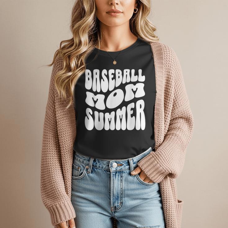 Retro Baseball Mom Summer Groovy Appreciation Women T-Shirt Retro Baseball Mom Summer Groovy Appreciation Women T-Shirt