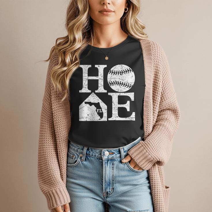 Vintage Baseball Home Florida State Outline Baseball Mom Women T-Shirt Vintage Baseball Home Florida State Outline Baseball Mom Women T-Shirt