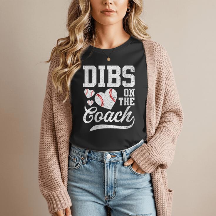 Womens Dibs On The Coach Coach's Wife Quote Baseball Mom Women T-Shirt Womens Dibs On The Coach Coach's Wife Quote Baseball Mom Women T-Shirt