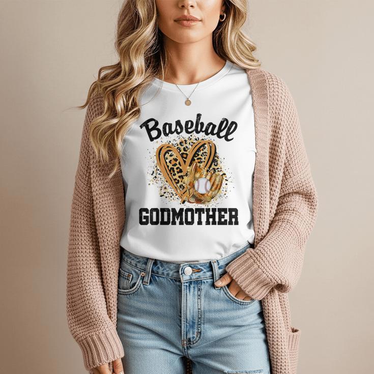 Baseball Godmother Leopard Heart Baseball Mom Game Day Women T-Shirt Baseball Godmother Leopard Heart Baseball Mom Game Day Women T-Shirt