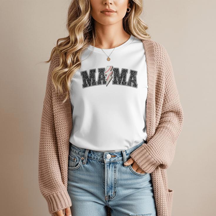 Baseball Mama Rocks Lightning Baseball Mom Mother's Day Women T-Shirt Baseball Mama Rocks Lightning Baseball Mom Mother's Day Women T-Shirt