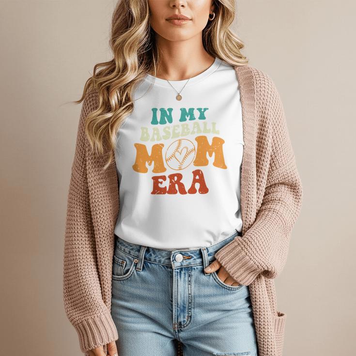 In My Baseball Mom Era Baseball Retro Groovy Mom Women T-Shirt