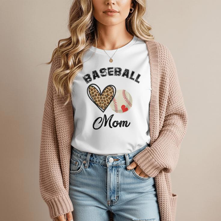 Baseball Mom Leopard Heart Baseball Player Kids Women T-Shirt Baseball Mom Leopard Heart Baseball Player Kids Women T-Shirt
