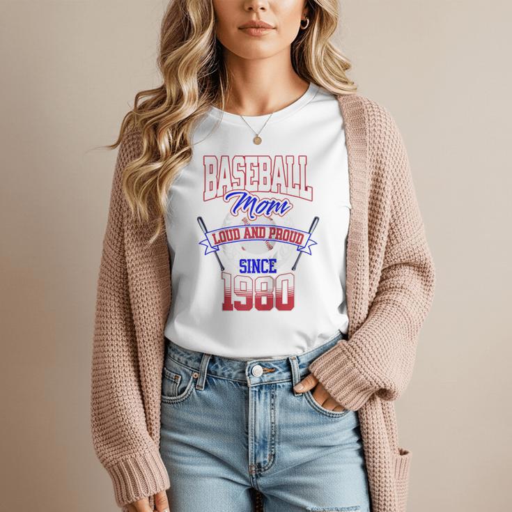 Baseball Mom Loud & Proud Since 1980 Raglan Baseball Tee Women T-Shirt