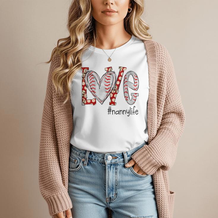 Baseball Mom Shirt Heart Love Baseball Nannylife Women T-Shirt Baseball Mom Shirt Heart Love Baseball Nannylife Women T-Shirt