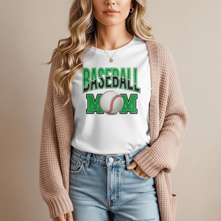 Baseball Mom Sports Green Women T-Shirt
