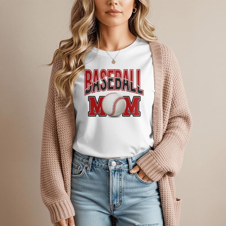 Baseball Mom Sports Red Women T-Shirt Baseball Mom Sports Red Women T-Shirt