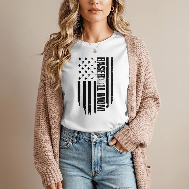 Baseball Mom USA Flag Baseball Mama Day Vibes Mama Women T-Shirt Baseball Mom USA Flag Baseball Mama Day Vibes Mama Women T-Shirt