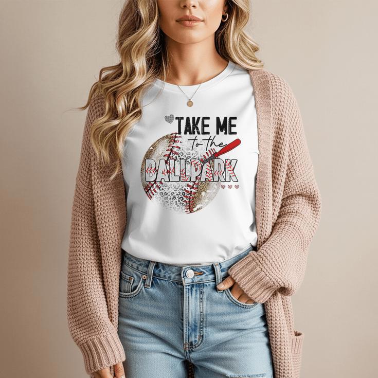 Baseball Moms Cute Take Me To The Ballpark Sports Athletic Women T-Shirt Baseball Moms Cute Take Me To The Ballpark Sports Athletic Women T-Shirt