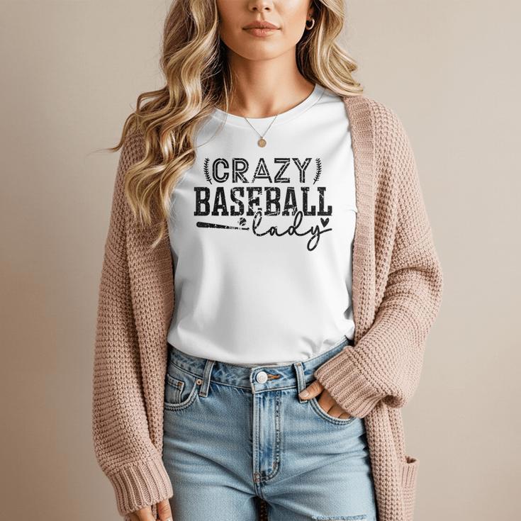 Crazy Baseball Lady Baseball Mom Sporty Humor Women T-Shirt Crazy Baseball Lady Baseball Mom Sporty Humor Women T-Shirt