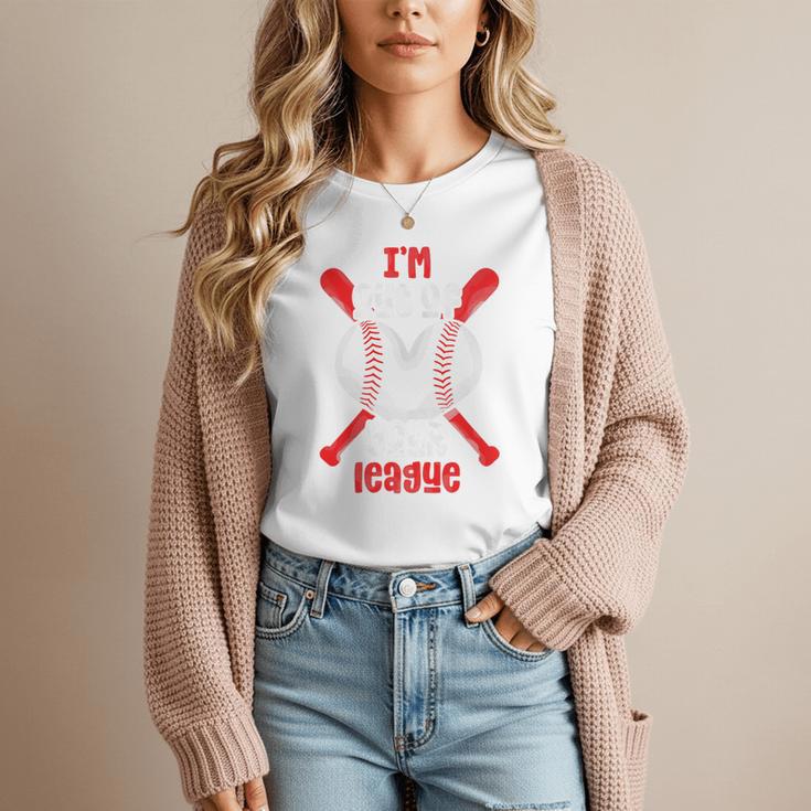 Cute Baseball Mom Out Of Your League Mommy Sports Players Premium Women T-Shirt