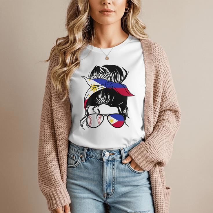 Filipina Baseball Mom Philippines Flag Baseball Girl Women T-Shirt Filipina Baseball Mom Philippines Flag Baseball Girl Women T-Shirt