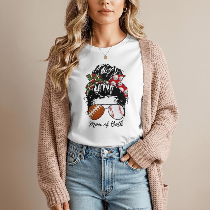Football Mom Baseball Mom Of Both Messy Bun Mother's Day Premium Tri-Blend Women T-Shirt Football Mom Baseball Mom Of Both Messy Bun Mother's Day Premium Tri-Blend Women T-Shirt