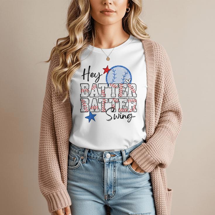 Hey Batter Batter Swing Graphic For Baseball Moms Women T-Shirt Hey Batter Batter Swing Graphic For Baseball Moms Women T-Shirt