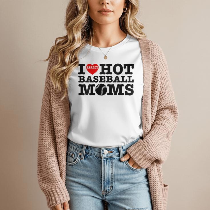 I Love Hot Baseball Moms Heart Sport Fan For Women Men Women T-Shirt