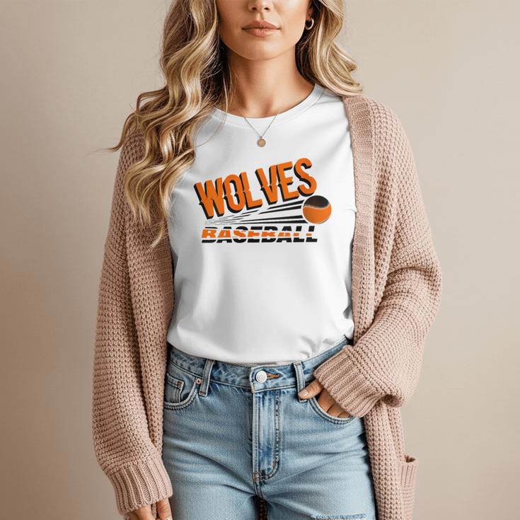 Wolves Baseball Team Baseball Mom Wolf Sports School Spirit Women T-Shirt Wolves Baseball Team Baseball Mom Wolf Sports School Spirit Women T-Shirt