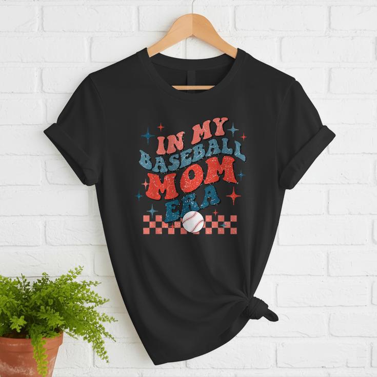 In My Baseball Mom Era Groovy Mom Baseball Mama Mother's Day Women T-Shirt In My Baseball Mom Era Groovy Mom Baseball Mama Mother's Day Women T-Shirt