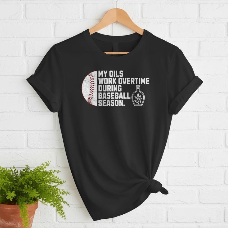 Baseball Mom Essential Oils Meme For Oily Oils Mom Women T-Shirt Baseball Mom Essential Oils Meme For Oily Oils Mom Women T-Shirt