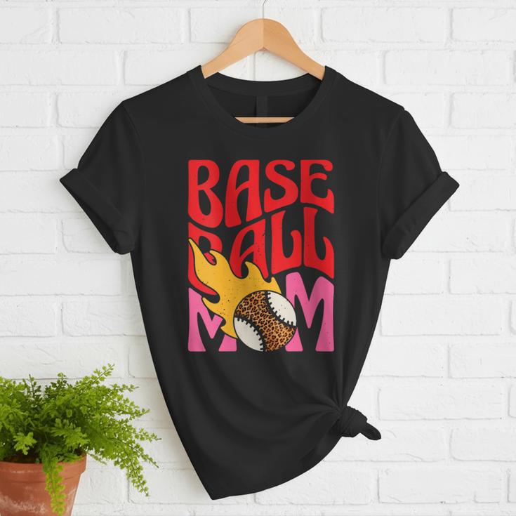 Baseball Mom Game Day Trendy Pink Leopard Mama Women T-Shirt