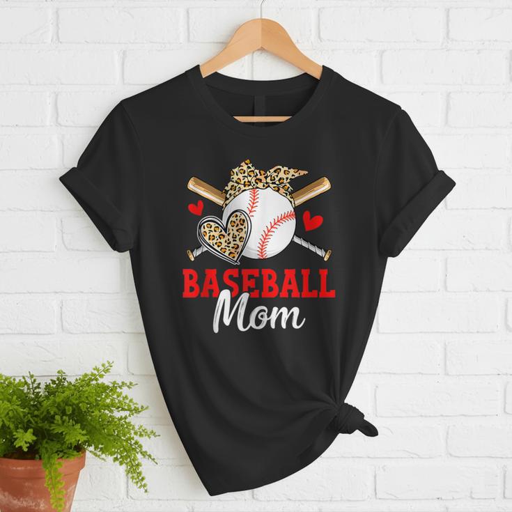 Baseball Mom Leopard Heart Mother's Day Girls Women T-Shirt Baseball Mom Leopard Heart Mother's Day Girls Women T-Shirt