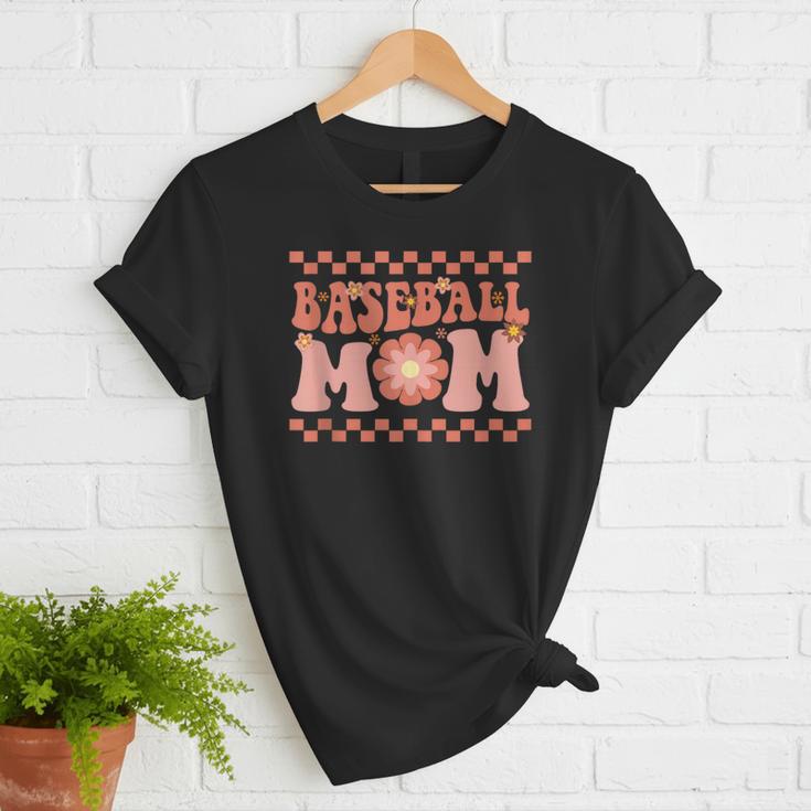 Baseball Mom Baseball Player Mama Women Groovy Women T-Shirt