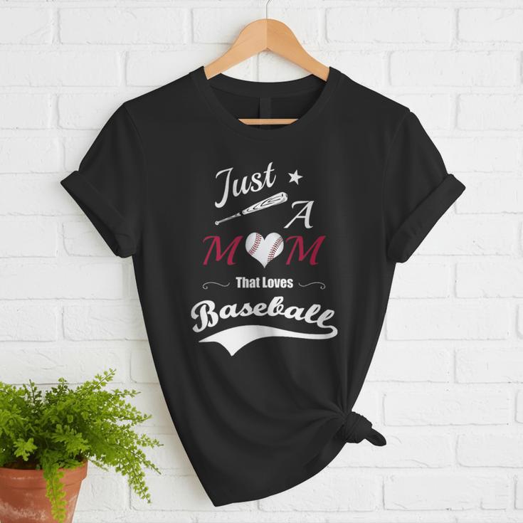 Baseball Mom Sayings Just A Mom That Loves Baseball Women T-Shirt Baseball Mom Sayings Just A Mom That Loves Baseball Women T-Shirt