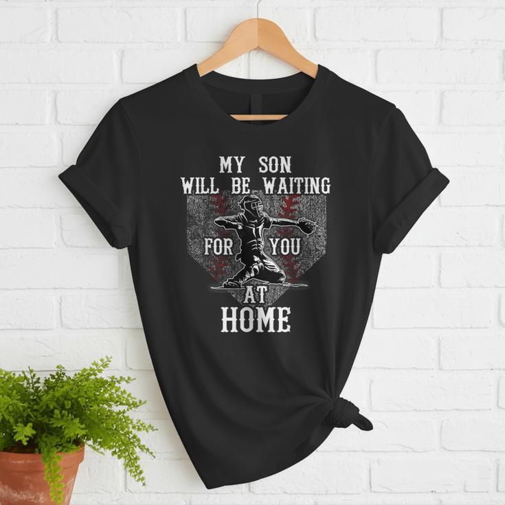 Baseball Mom My Son Will Be Waiting For You At Home Women T-Shirt Baseball Mom My Son Will Be Waiting For You At Home Women T-Shirt