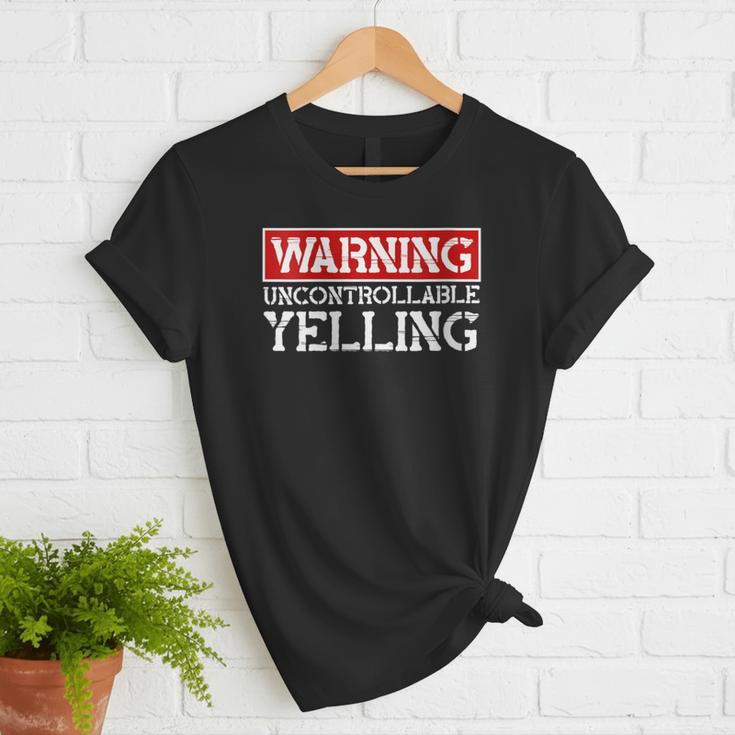 Baseball Mom Warning Uncontrollable Yelling Funny Sign Women T-Shirt