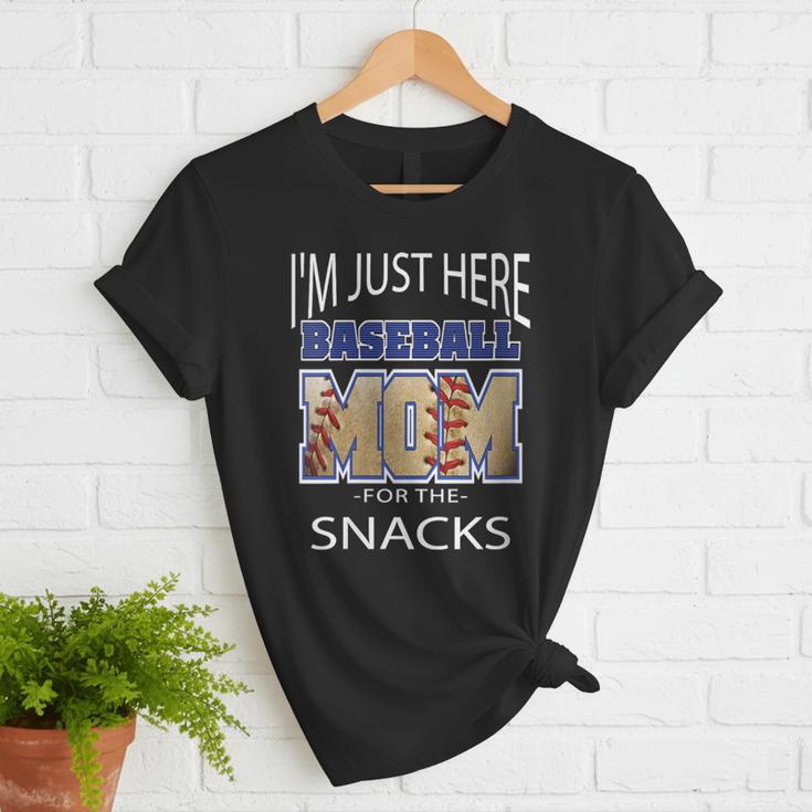 Baseball Sport I’m Just Here For The Snacks Baseball Mom Women T-Shirt