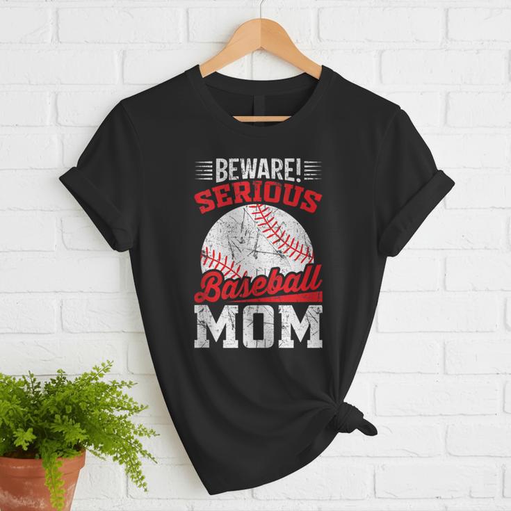 Beware Serious Baseball Mom Game Cheerleading Family Women T-Shirt Beware Serious Baseball Mom Game Cheerleading Family Women T-Shirt