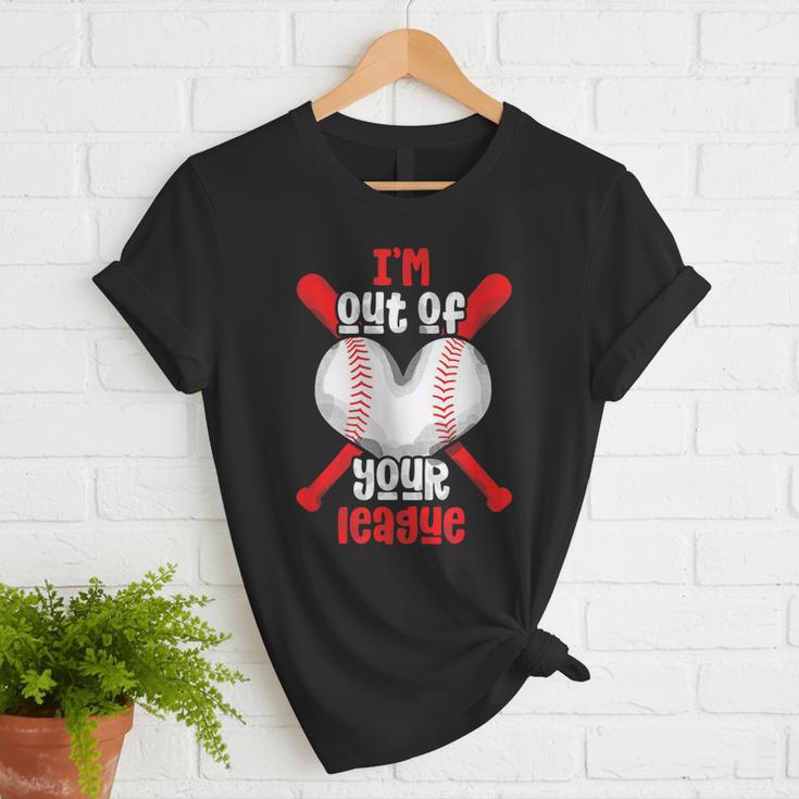 Cute Baseball Mom Out Of Your League Mommy Sports Players Women T-Shirt