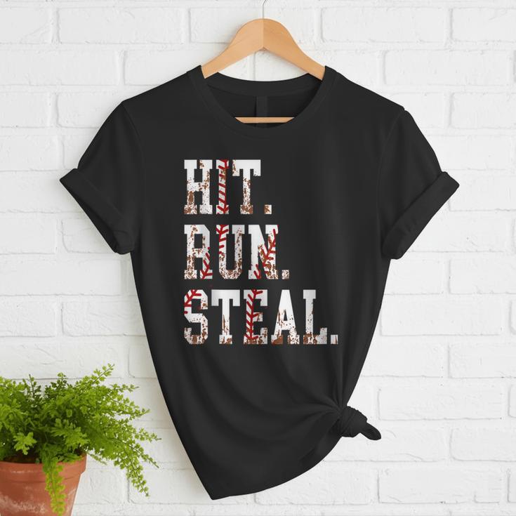 Hit Run Steal Baseball Mom For Women Baseball Women T-Shirt Hit Run Steal Baseball Mom For Women Baseball Women T-Shirt