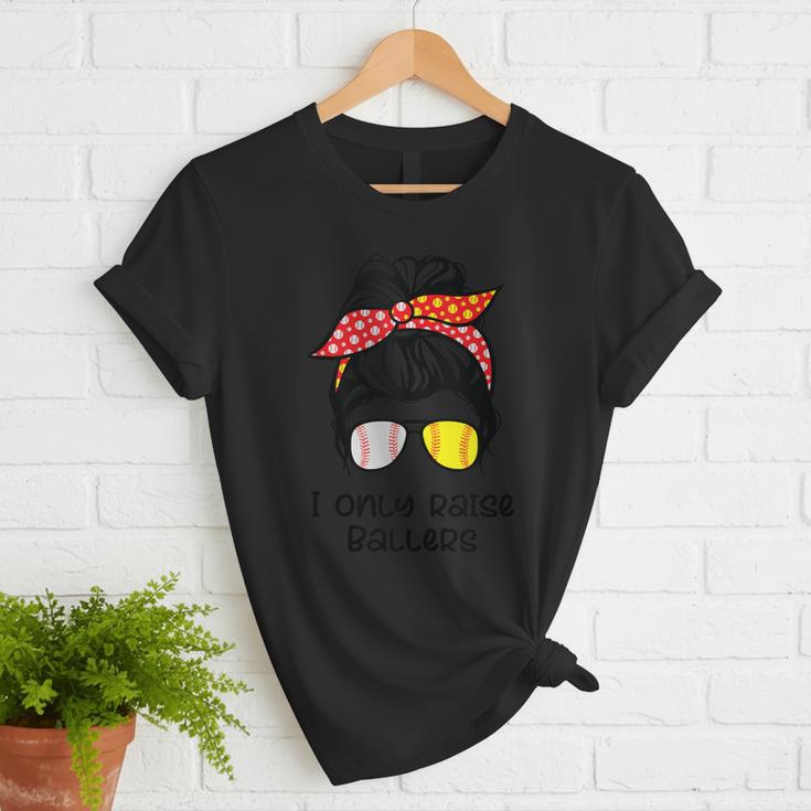 I Only Raise Ballers Softball Baseball Mom Women T-Shirt