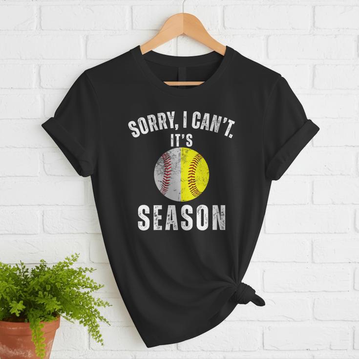 Sorry I Cant It's Season Vintage Softball Baseball Mom Women T-Shirt Sorry I Cant It's Season Vintage Softball Baseball Mom Women T-Shirt