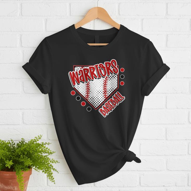 Warriors Home Plate Baseball Sports Baseball Mom Women T-Shirt Warriors Home Plate Baseball Sports Baseball Mom Women T-Shirt