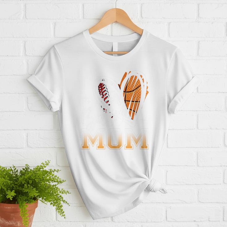 Ball Mom Heart Basketball Baseball Mom Premium Women T-Shirt