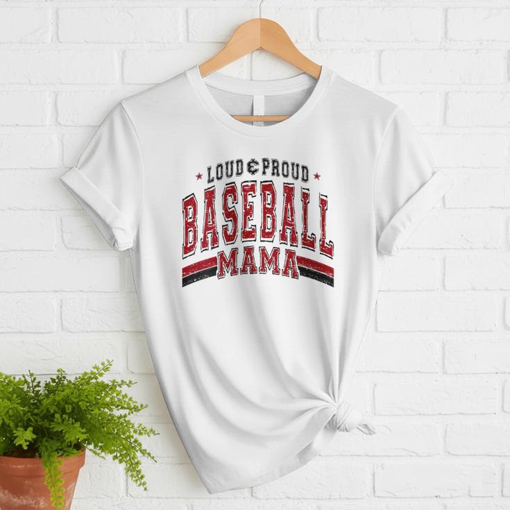 Baseball Mom Baseball Mama Mother's Day Red Loud Proud Women T-Shirt Baseball Mom Baseball Mama Mother's Day Red Loud Proud Women T-Shirt