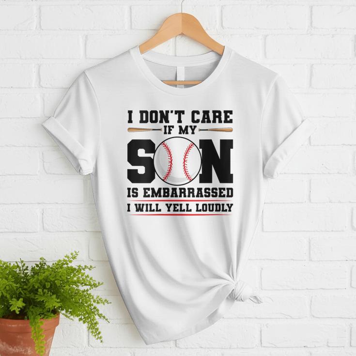 I Don't Care If My Son Is Embarrassed Baseball Mom Women T-Shirt I Don't Care If My Son Is Embarrassed Baseball Mom Women T-Shirt