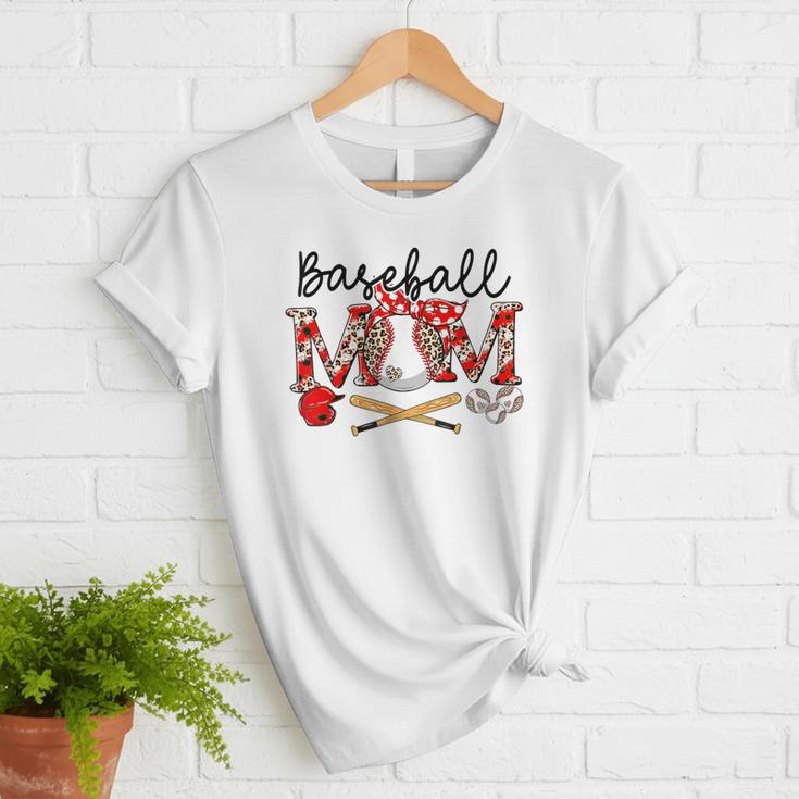Leopard Baseball Mom Game Day Vibes Mother's Day Women T-Shirt