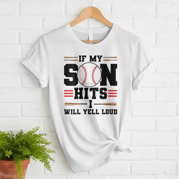 If My Son Hits I Will Yell Loud Baseball Mom Women T-Shirt