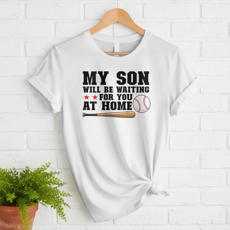 My Son Will Be Waiting For You At Home Baseball Mom Women T-Shirt